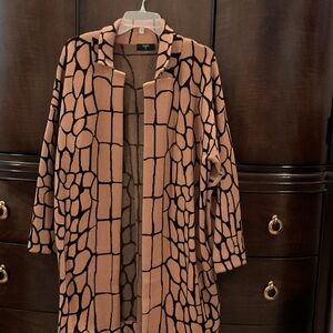 Tahari Tan and Black Knit Jacket